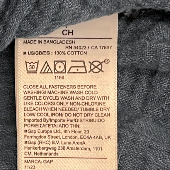 New Gap Crinkle Gauze Denim Mini Dress Size Small - Picture 5 of 5